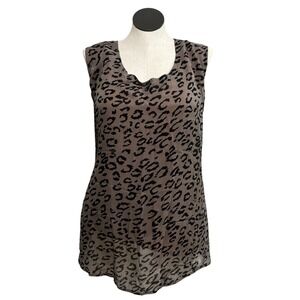 Marisol Leopard Print Tank Top Rayon Lined Sleeveless Animal Print